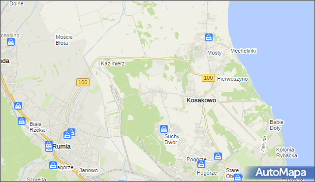 mapa Dębogórze, Dębogórze na mapie Targeo