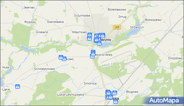 mapa Debrzno-Wieś, Debrzno-Wieś na mapie Targeo