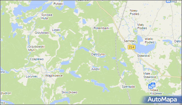 mapa Dębrzyno, Dębrzyno na mapie Targeo