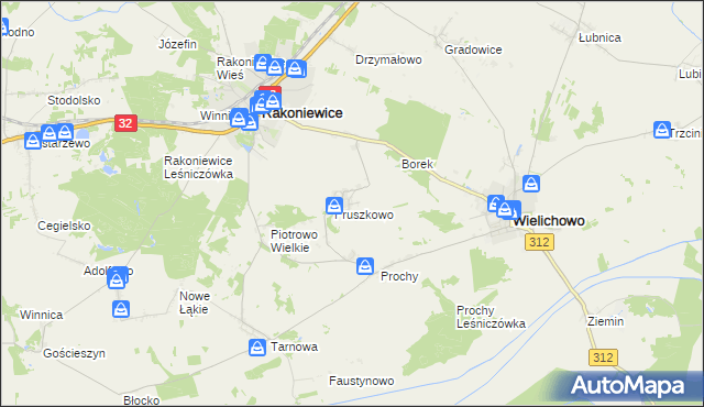 mapa Dębsko gmina Wielichowo, Dębsko gmina Wielichowo na mapie Targeo