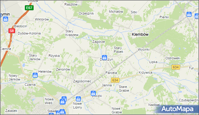 mapa Dobczyn gmina Klembów, Dobczyn gmina Klembów na mapie Targeo