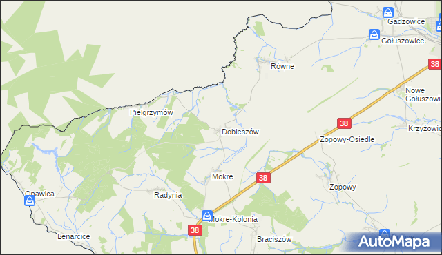 mapa Dobieszów gmina Głubczyce, Dobieszów gmina Głubczyce na mapie Targeo