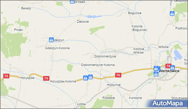 mapa Dobromierzyce, Dobromierzyce na mapie Targeo