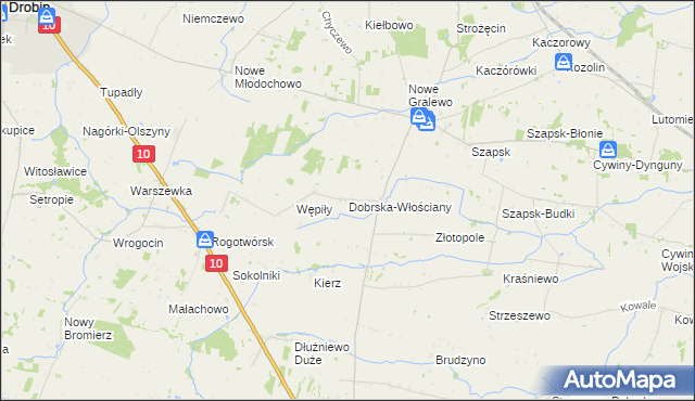 mapa Dobrska-Włościany, Dobrska-Włościany na mapie Targeo