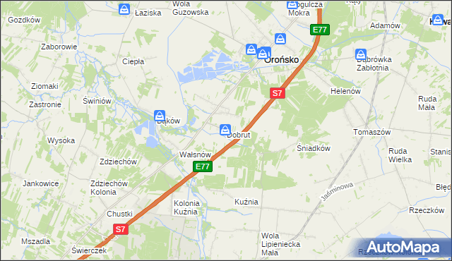 mapa Dobrut, Dobrut na mapie Targeo