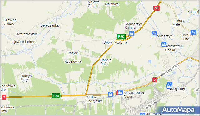 mapa Dobryń Duży, Dobryń Duży na mapie Targeo