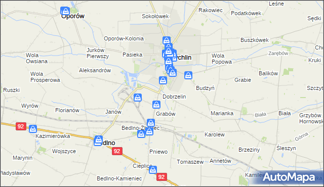 mapa Dobrzelin, Dobrzelin na mapie Targeo