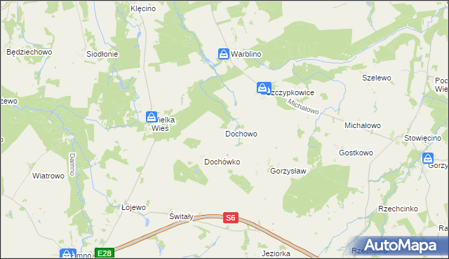 mapa Dochowo, Dochowo na mapie Targeo