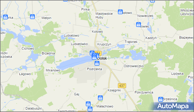 mapa Dolsk powiat śremski, Dolsk powiat śremski na mapie Targeo