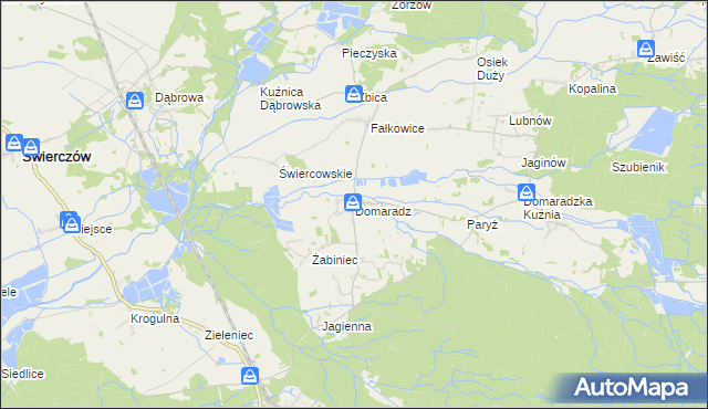 mapa Domaradz gmina Pokój, Domaradz gmina Pokój na mapie Targeo