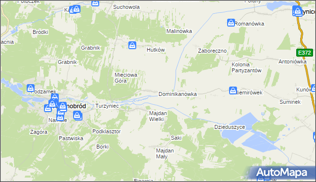 mapa Dominikanówka, Dominikanówka na mapie Targeo