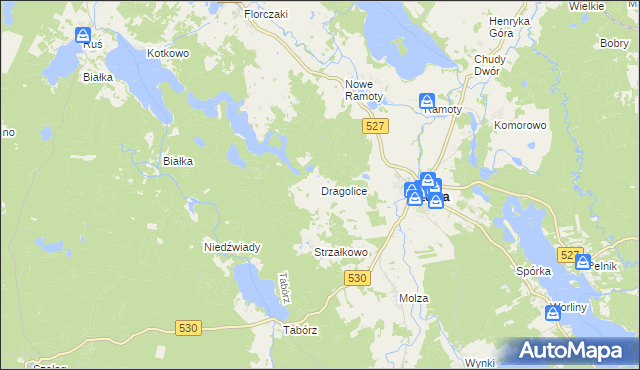 mapa Dragolice, Dragolice na mapie Targeo
