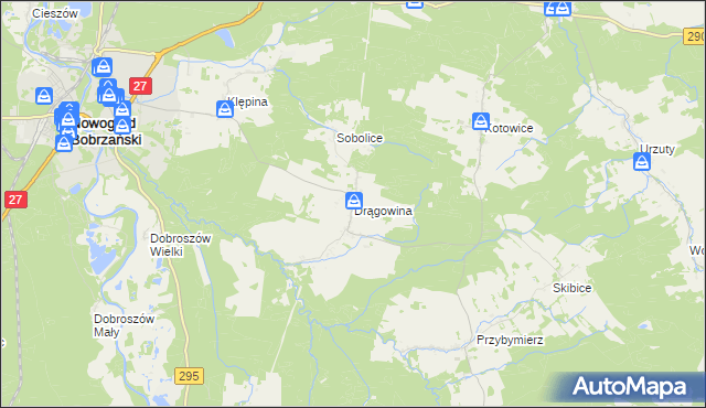 mapa Drągowina, Drągowina na mapie Targeo