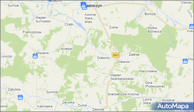 mapa Drewniki gmina Kraśniczyn, Drewniki gmina Kraśniczyn na mapie Targeo