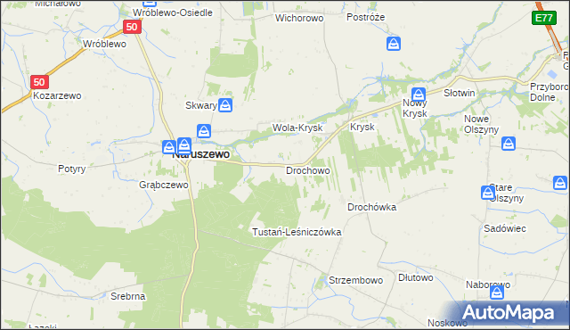 mapa Drochowo, Drochowo na mapie Targeo