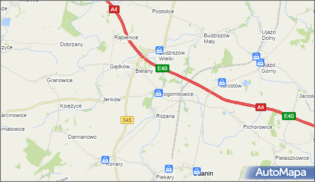 mapa Drogomiłowice, Drogomiłowice na mapie Targeo