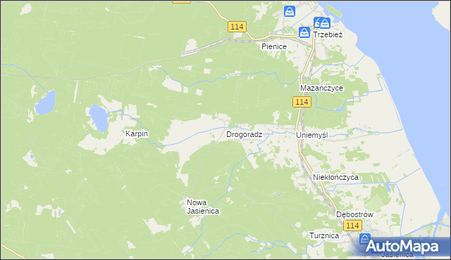 mapa Drogoradz, Drogoradz na mapie Targeo