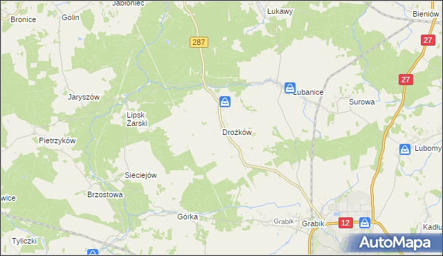 mapa Drożków, Drożków na mapie Targeo