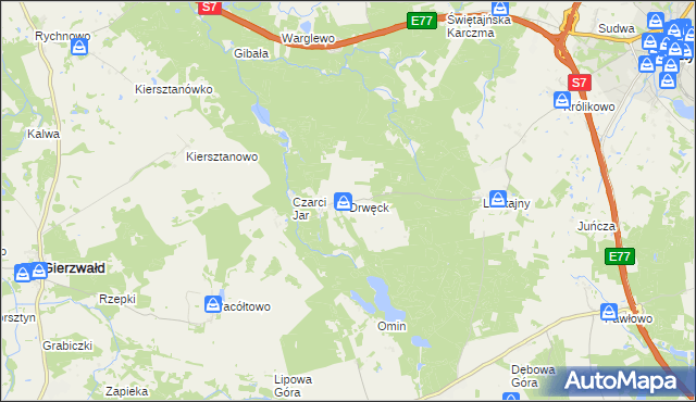 mapa Drwęck, Drwęck na mapie Targeo