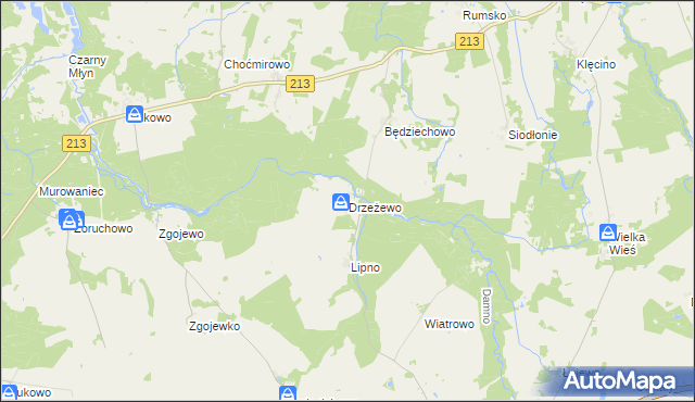 mapa Drzeżewo, Drzeżewo na mapie Targeo