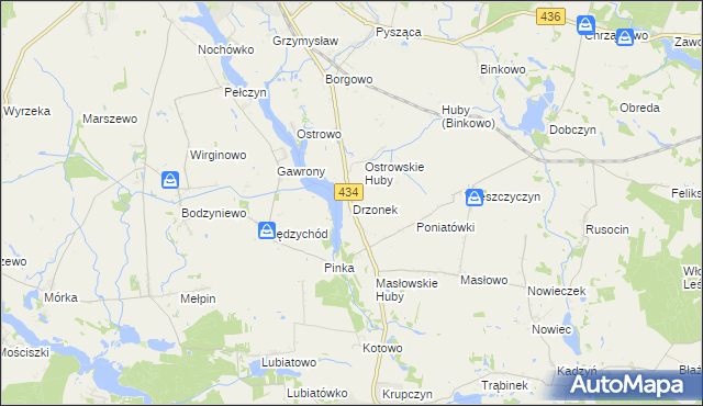 mapa Drzonek, Drzonek na mapie Targeo