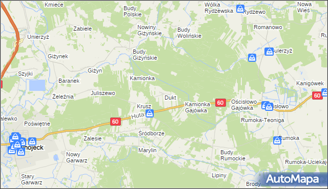 mapa Dukt, Dukt na mapie Targeo