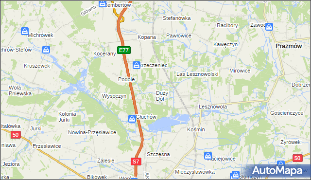 mapa Duży Dół, Duży Dół na mapie Targeo