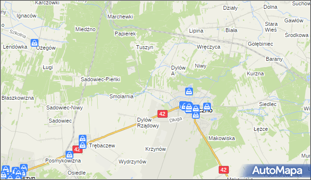 mapa Dylów Szlachecki, Dylów Szlachecki na mapie Targeo