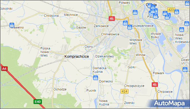 mapa Dziekaństwo, Dziekaństwo na mapie Targeo