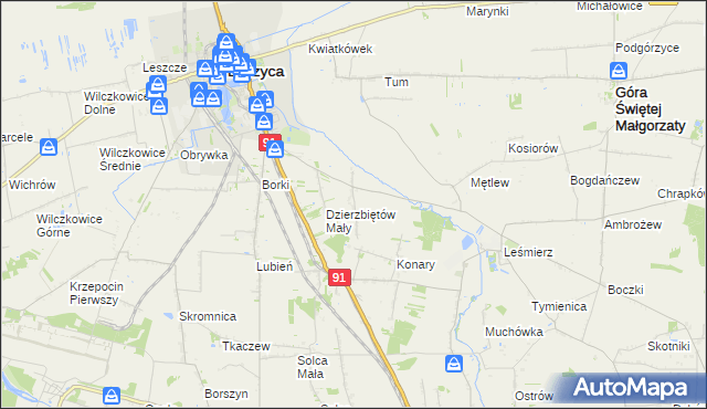 mapa Dzierzbiętów Duży, Dzierzbiętów Duży na mapie Targeo