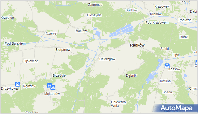 mapa Dzierzgów gmina Radków, Dzierzgów gmina Radków na mapie Targeo