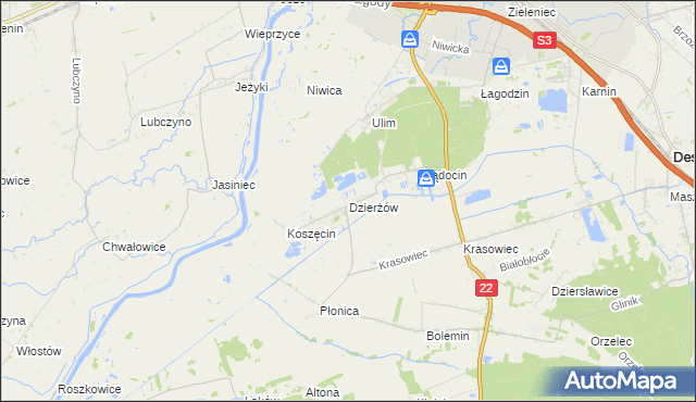 mapa Dzierżów, Dzierżów na mapie Targeo