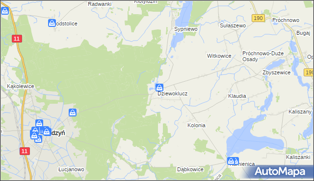 mapa Dziewoklucz, Dziewoklucz na mapie Targeo