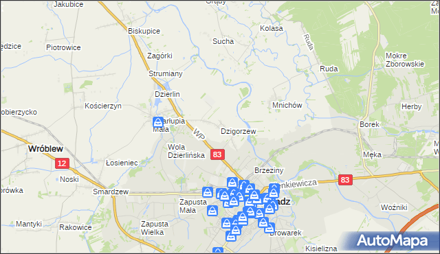 mapa Dzigorzew, Dzigorzew na mapie Targeo