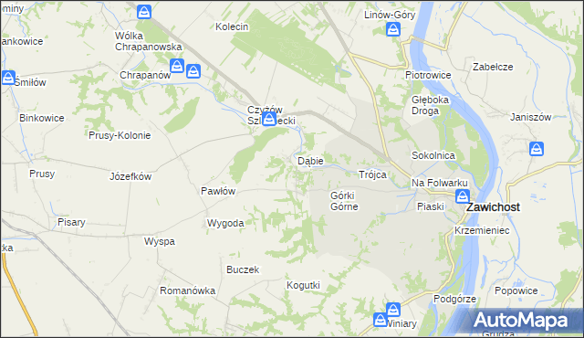 mapa Dziurów gmina Zawichost, Dziurów gmina Zawichost na mapie Targeo