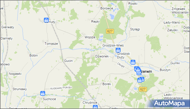 mapa Dzwonek, Dzwonek na mapie Targeo
