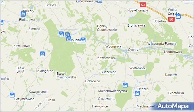 mapa Edwardowo gmina Mszczonów, Edwardowo gmina Mszczonów na mapie Targeo