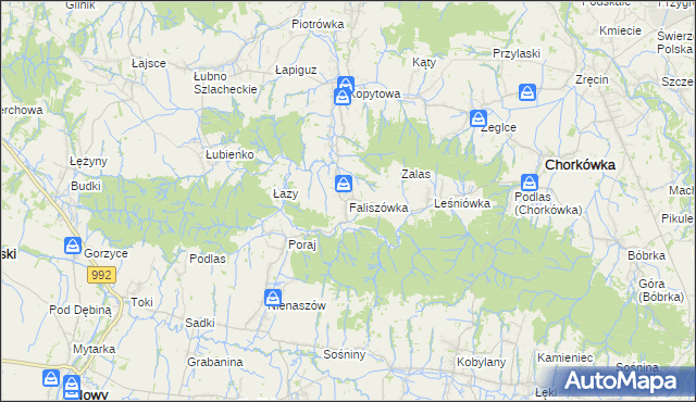 mapa Faliszówka, Faliszówka na mapie Targeo