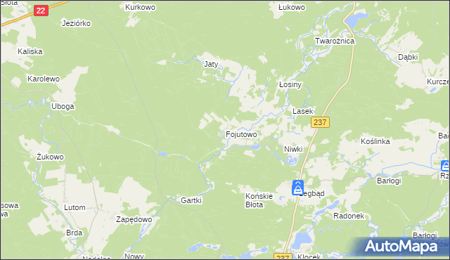 mapa Fojutowo, Fojutowo na mapie Targeo