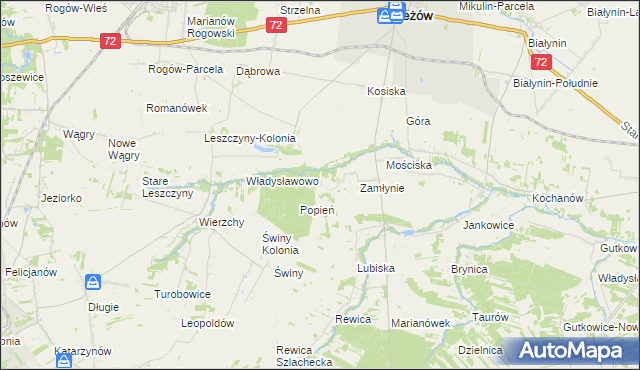 mapa Frydrychów, Frydrychów na mapie Targeo