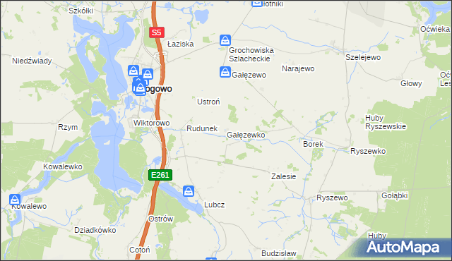 mapa Gałęzewko, Gałęzewko na mapie Targeo