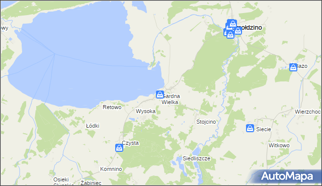 mapa Gardna Wielka, Gardna Wielka na mapie Targeo