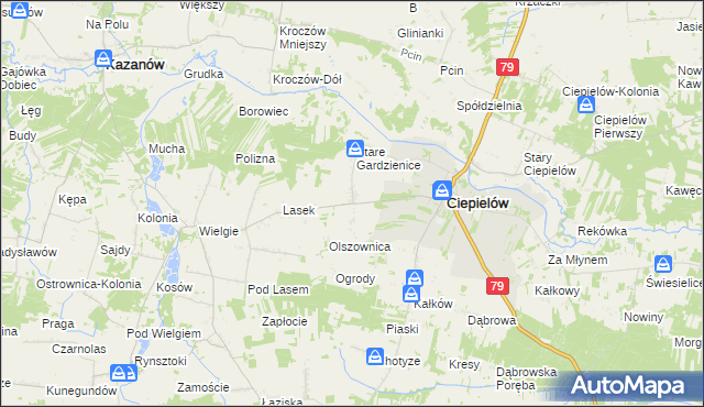 mapa Gardzienice-Kolonia, Gardzienice-Kolonia na mapie Targeo