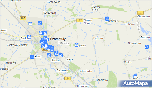 mapa Gąsawy, Gąsawy na mapie Targeo