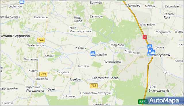 mapa Gębarzów, Gębarzów na mapie Targeo