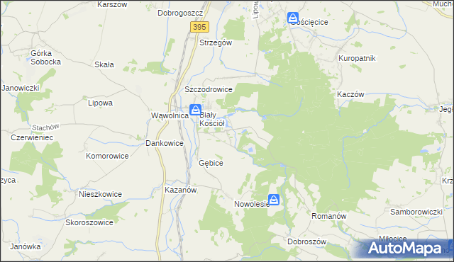 mapa Gębczyce, Gębczyce na mapie Targeo