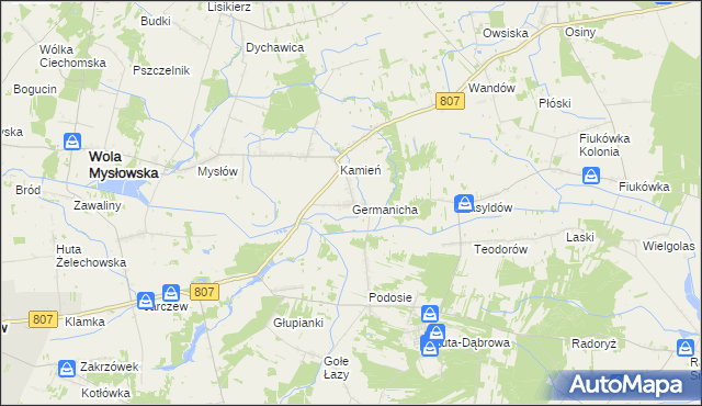 mapa Germanicha, Germanicha na mapie Targeo