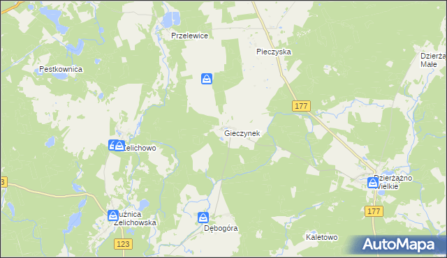 mapa Gieczynek, Gieczynek na mapie Targeo