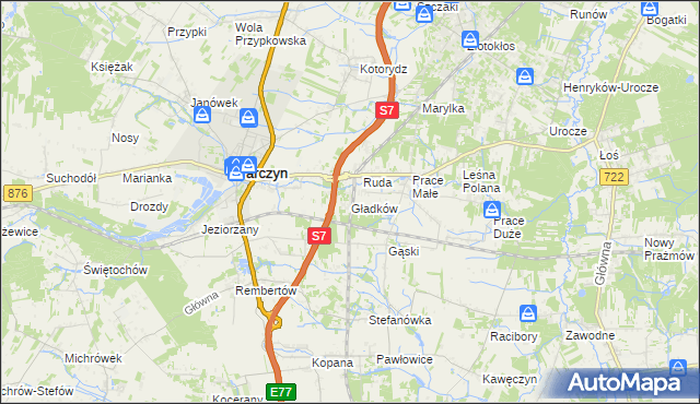 mapa Gładków, Gładków na mapie Targeo