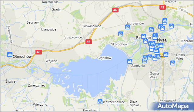 mapa Głębinów, Głębinów na mapie Targeo